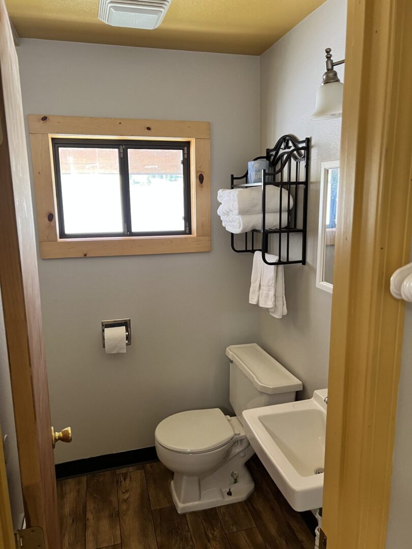 Inside image of a bathroom with some towels